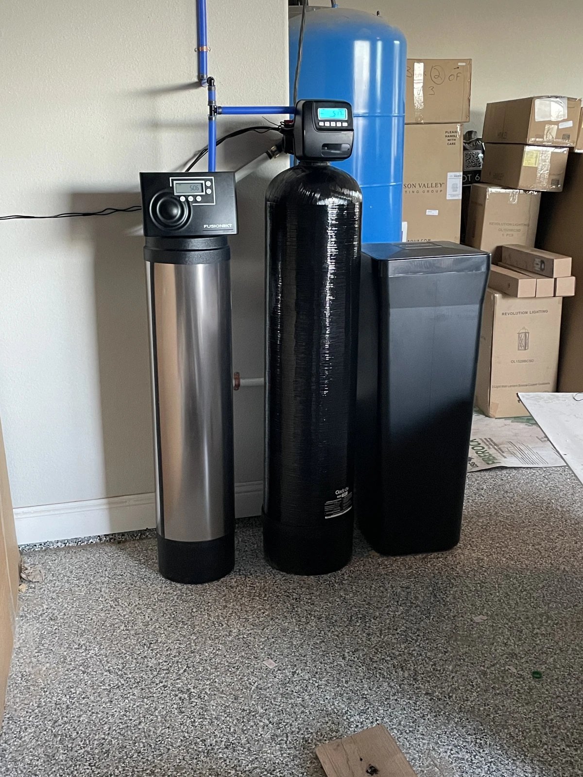 Water softener, filtration and reverse-osmosis equipment installed by Circle T Plumbing