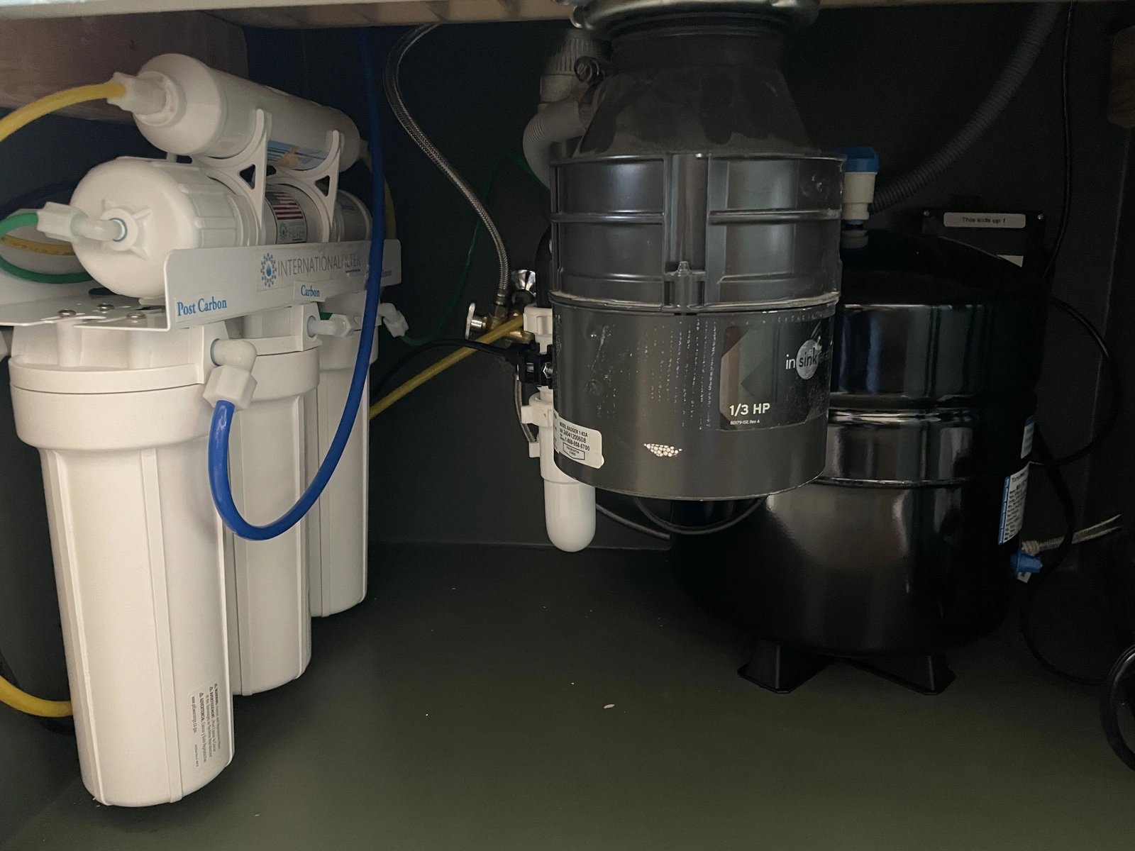 Under-sink water filtration system installed by Circle T in Johnson County